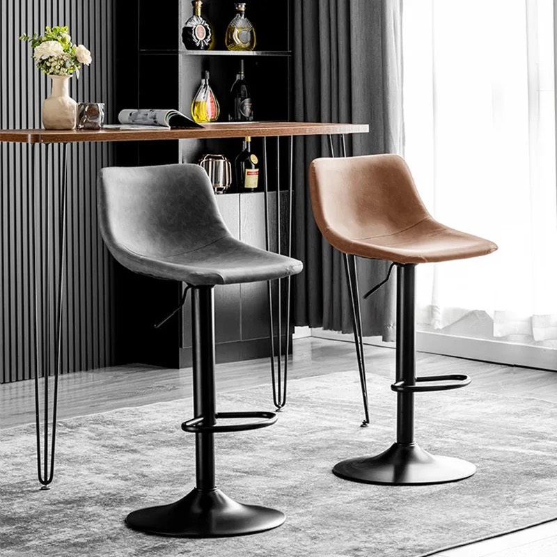 Ghế Bar Lưng Da Chân Sắt Tăng Giảm - QB30