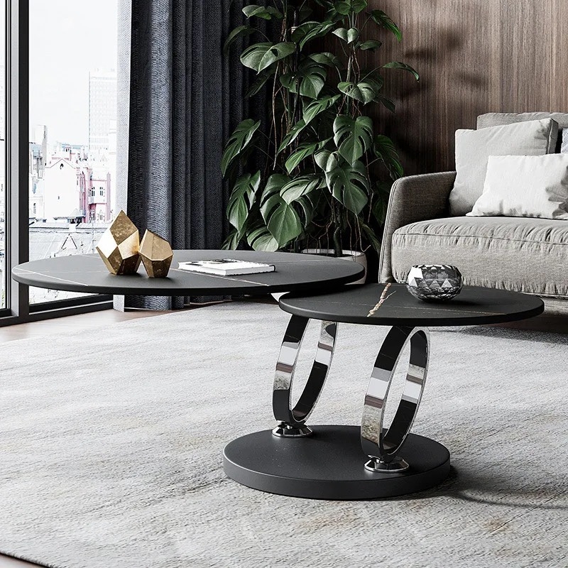 Bàn Trà Sofa Đôi Mặt Đá Phiến Ceramic - BT13