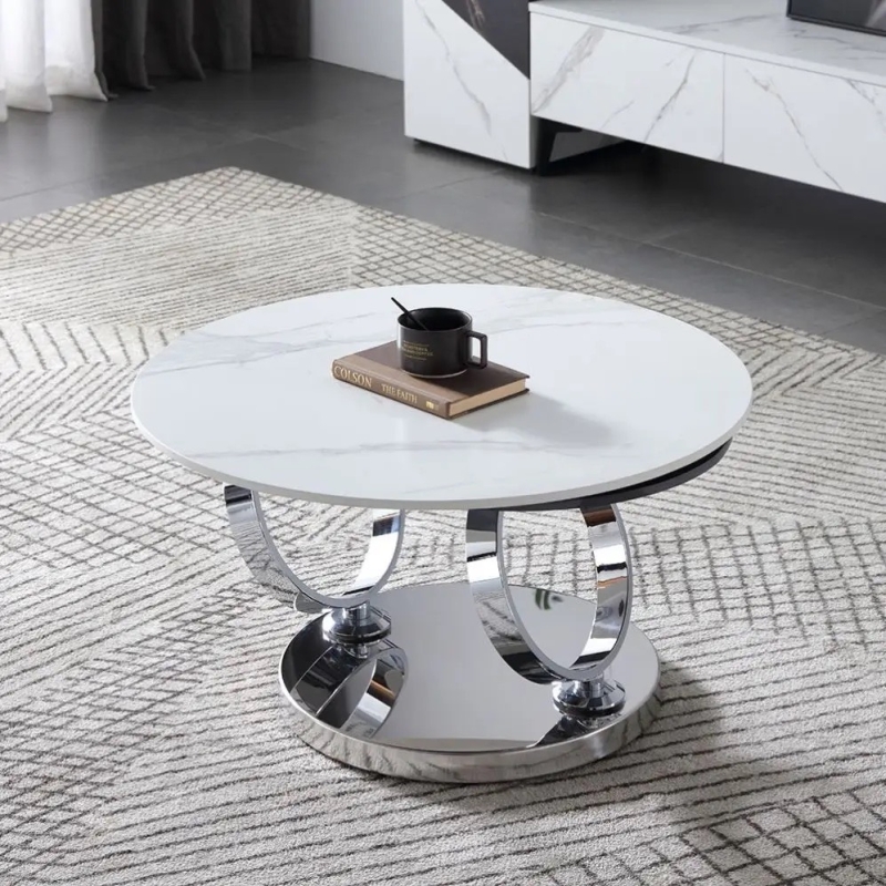 Bàn Trà Sofa Đôi Mặt Đá Phiến Ceramic - BT13