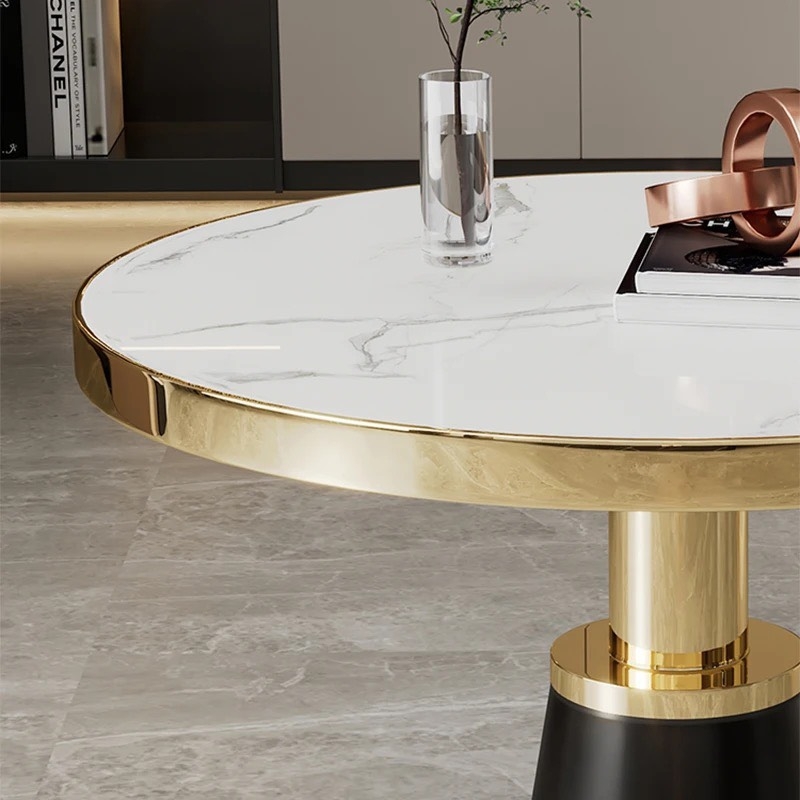 Bàn Trà Sofa Mặt Đá Chân Mạ Vàng Nhập Khẩu - BT14