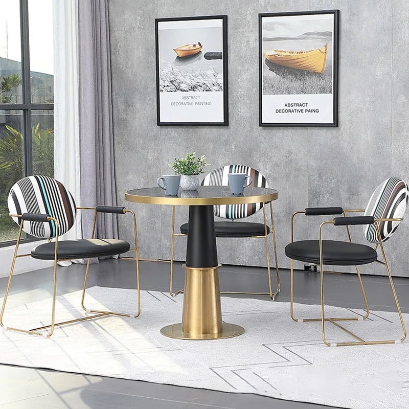 Bàn Trà Sofa Tiếp Khách Mặt Đá Chân Mạ  - BT15