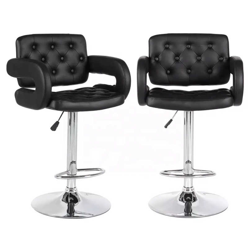 Ghế Bar Bọc Da Lưng Nút Thắt Có Tay - QB33