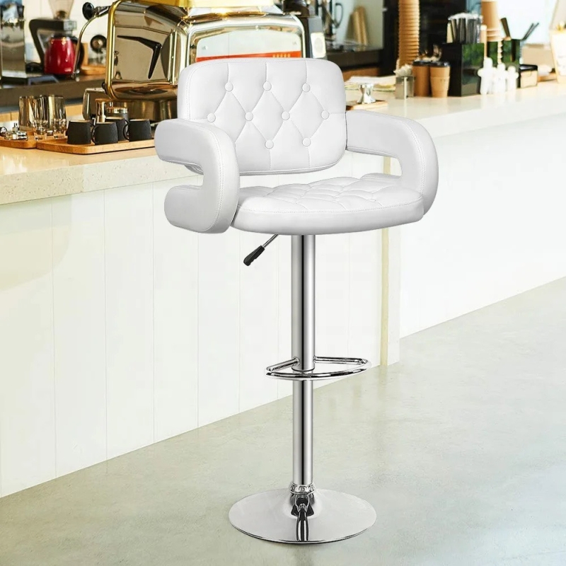 Ghế Bar Bọc Da Lưng Nút Thắt Có Tay - QB33