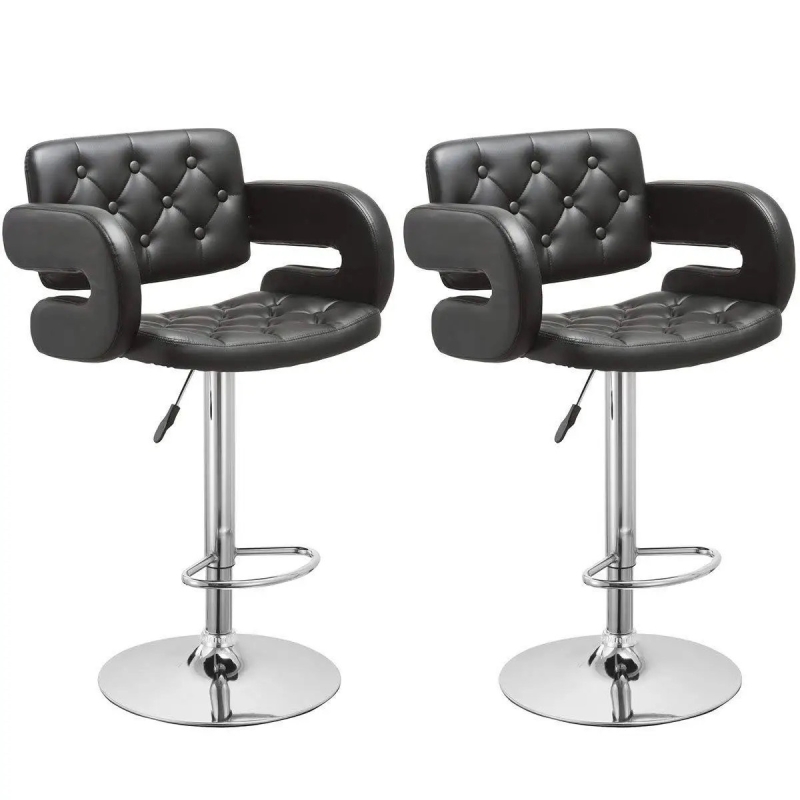 Ghế Bar Bọc Da Lưng Nút Thắt Có Tay - QB33