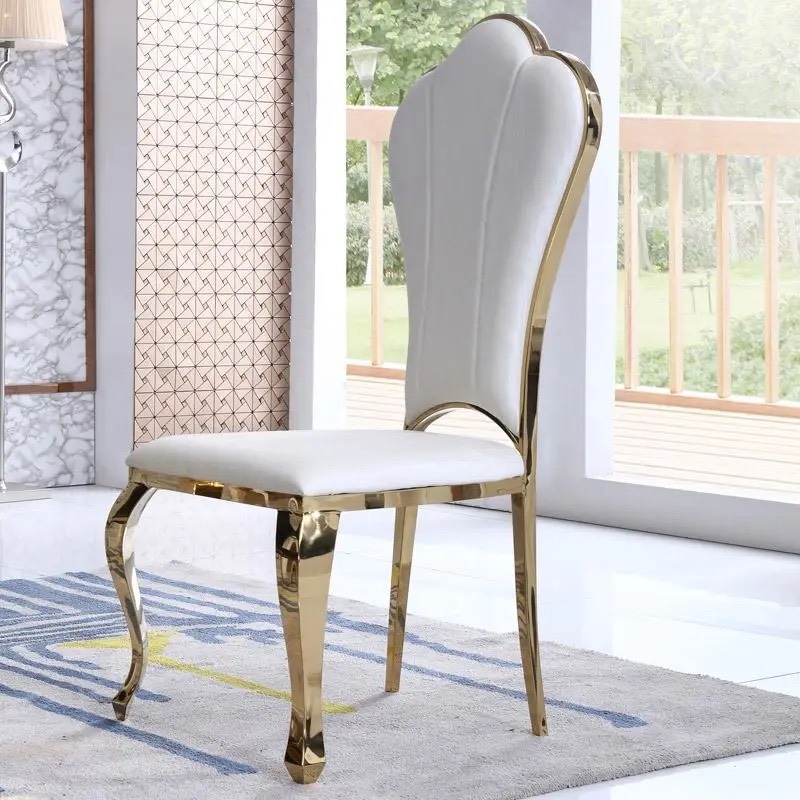 Ghế Ăn Hoa Mai Bọc Da Chân Vàng - GA7