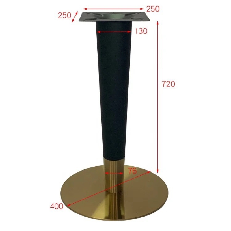 Phụ Kiện Chân Bàn Sắt Tròn Mạ Núm Vàng - PK6