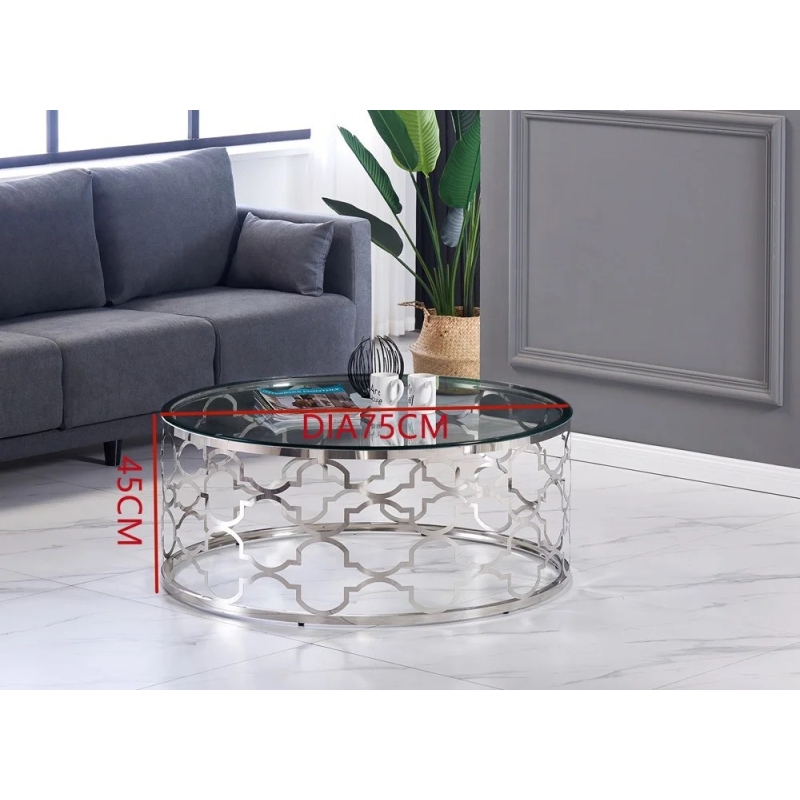 Bàn Trà Sofa Khung Nhôm Hoa Văn - BT17
