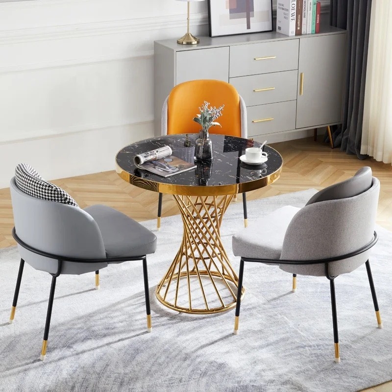 Bàn Trà Sofa Chân Xoắn Mạ Vàng - BT18