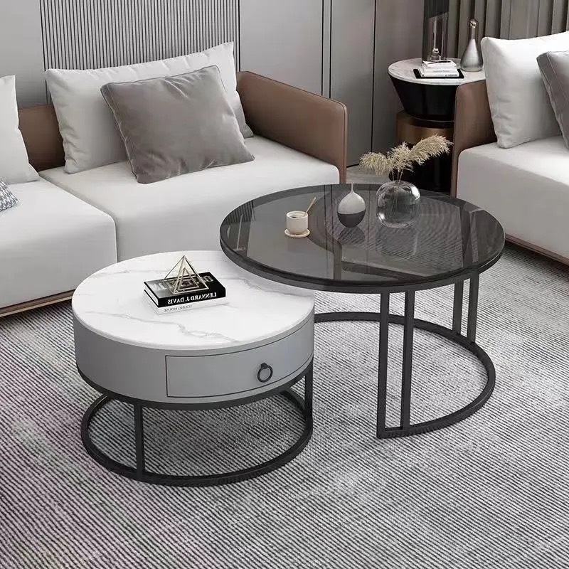 Bàn Trà Sofa Mặt Đá PARADO Chân Sắt Sơn Tĩnh Điện - BT20