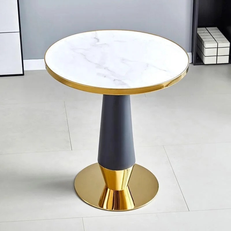 Phụ Kiện Chân Bàn Mặt Đá Tròn Chân Mạ Vàng - PK7