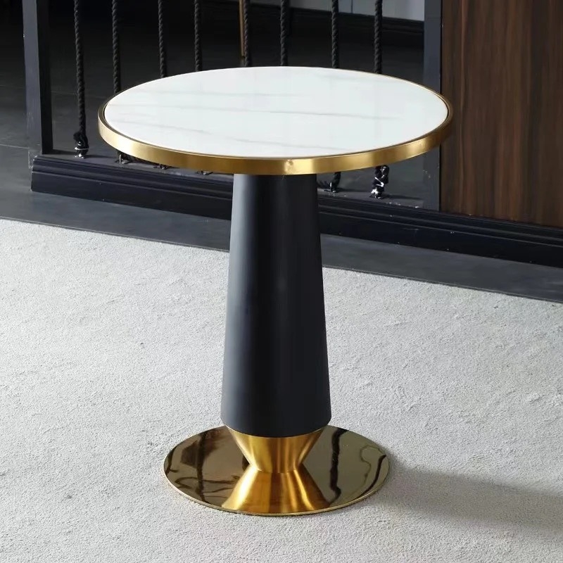 Phụ Kiện Chân Bàn Mặt Đá Tròn Chân Mạ Vàng - PK7