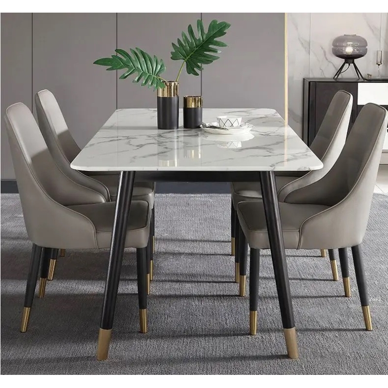Bộ Bàn Ăn Ghế SANDY Mặt Bàn Vân Đá Sang Trọng - BGA26