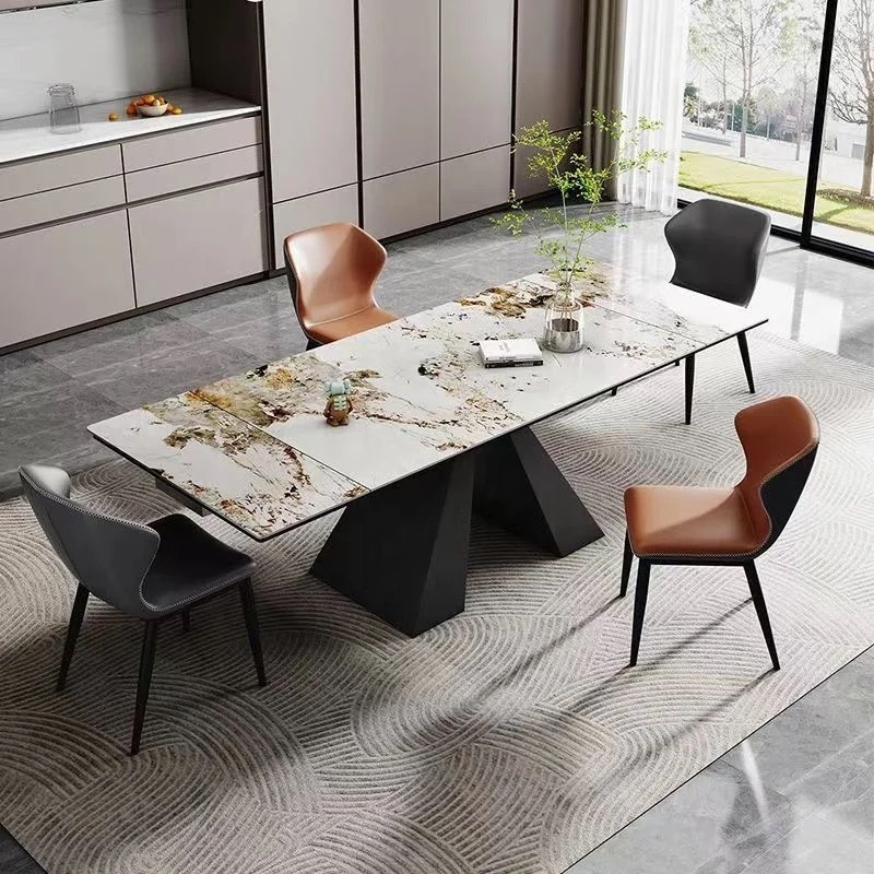 Bàn Ăn Rút 2 Đầu Đá Ceramic  - BA19