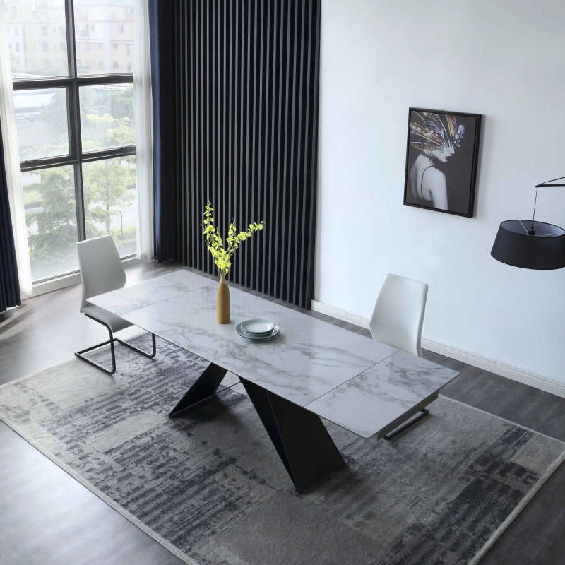 Bàn Ăn Rút 2 Đầu Đá Ceramic  - BA19