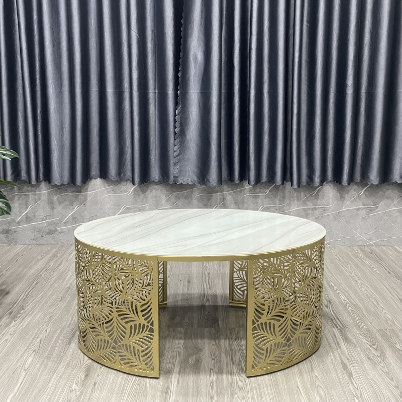 Bàn Trà Sofa Vân Đá Chân Sắt Nghệ Thuật - BT21