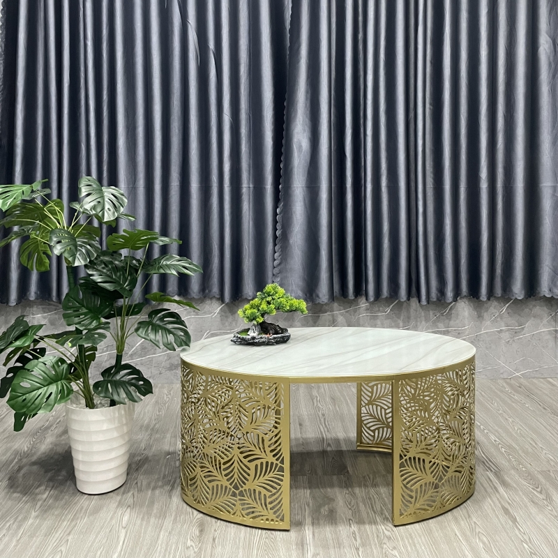 Bàn Trà Sofa Vân Đá Chân Sắt Nghệ Thuật - BT21