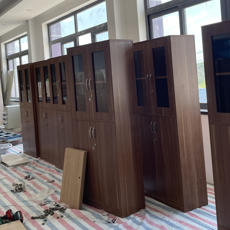 Tủ Tài Liệu Gỗ 4 Cánh Kính Tiện Lợi - THS224
