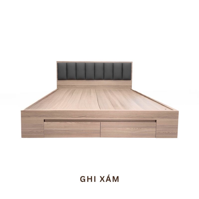 Giường Ngủ Gỗ MDF Có Hộc Kéo Chứa Đồ Tiện Lợi - GN19