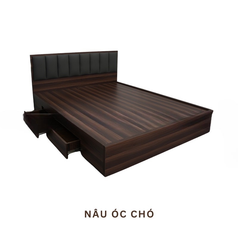 Giường Ngủ Gỗ MDF Có Hộc Kéo Chứa Đồ Tiện Lợi - GN19