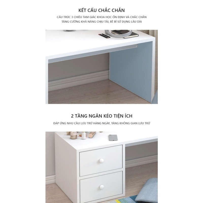 Bàn Trang Điểm Gỗ Ngồi Bệt Có Ngăn Kéo - BTD18