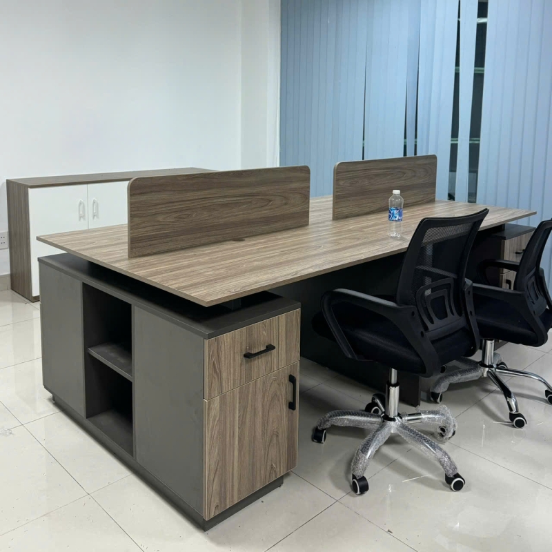 Bàn Cụm Văn Phòng 4 Người Liền Hộc - BC26