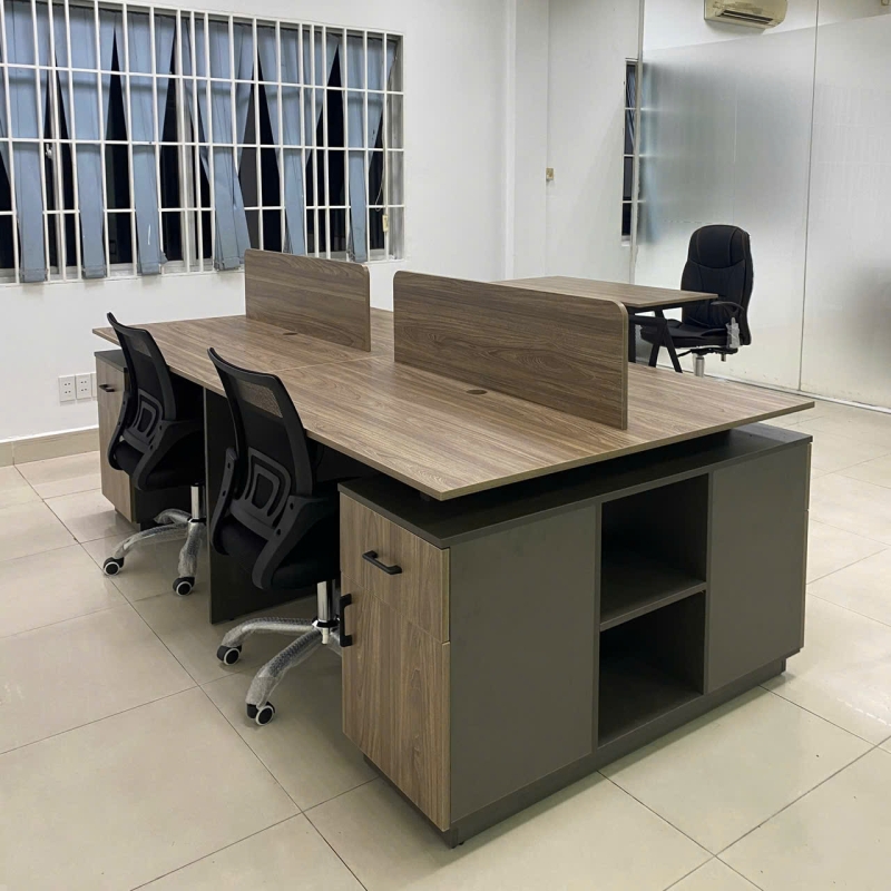 Bàn Cụm Văn Phòng 4 Người Liền Hộc - BC26
