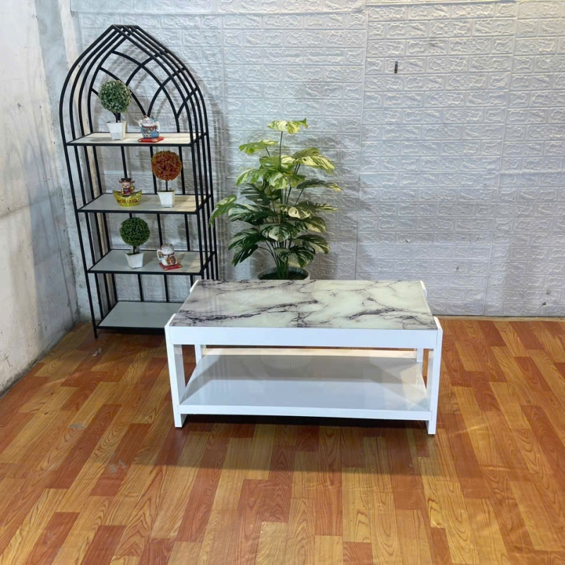 Bàn Trà Sofa Chữ Nhật Mặt Đá 2 Tầng - BT24