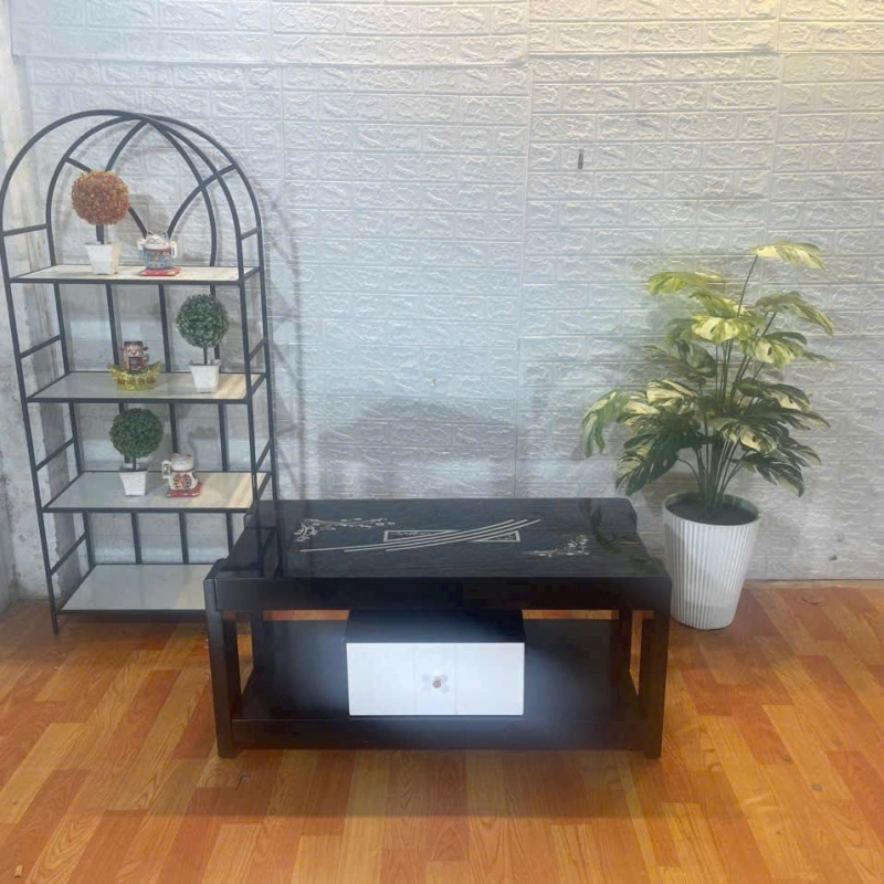 Bàn Trà Sofa Chữ Nhật Kính Cường Lực Có Hộc - BT25