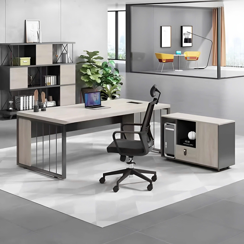 Bàn Giám Đốc Góc L Kết Hợp Tủ Rời - BGĐ5